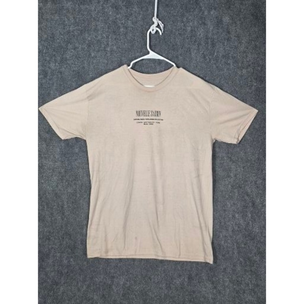 Nouvelle Saison Mens Graphic T Shirt Fearless Floral Mask Print Tan Casual XL